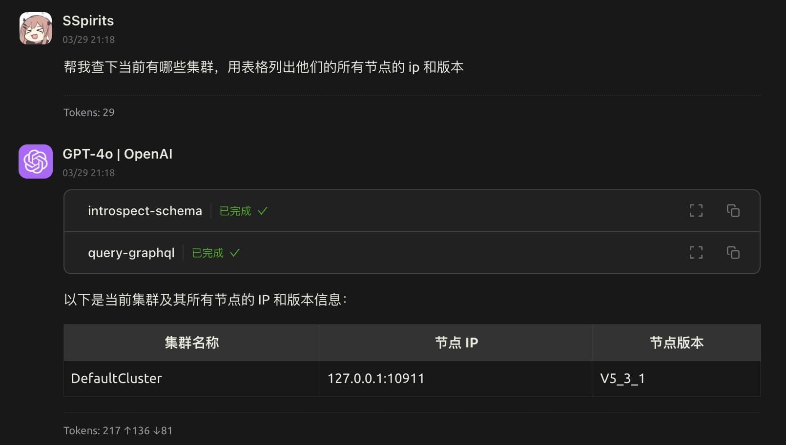 Chatbox 中的对话