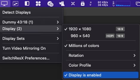 关闭默认显示器